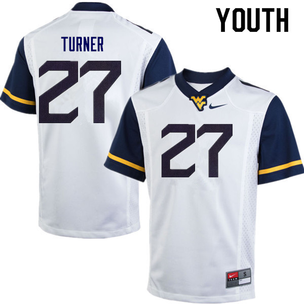 Youth #27 Tacorey Turner West Virginia Mountaineers College Football Jerseys Sale-White